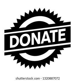 donate stamp on white background. Sign, label, sticker.