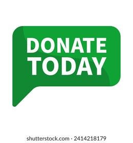 Donate Today Green Rectangle Shape For Philanthropy Gift Donation Charity Promotion
