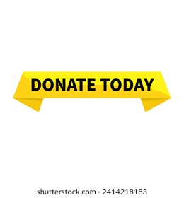 Donar hoy Forma De Cinta De Rectángulo Amarillo Para La Donación De Donaciones De Donaciones De Filantropía Promoción De Caridad
