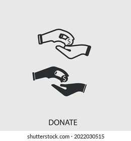 Donate vector icon illustration sign for web and design