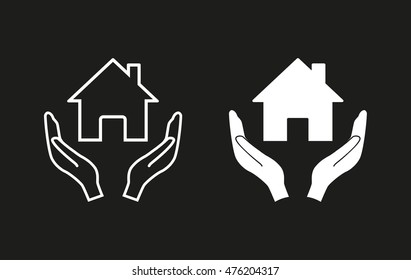 Donate vector icon. White illustration isolated on black background for graphic and web design.