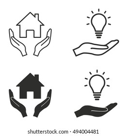 Donate vector icons set. Black illustration isolated on white background for graphic and web design.