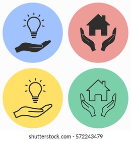 Donate vector icons set. Black illustration isolated for graphic and web design.