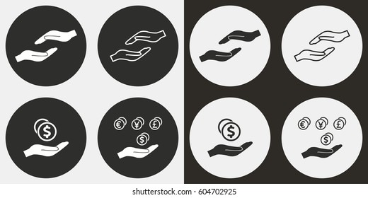 Donate vector icons set. Illustration isolated for graphic and web design.
