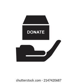 donate vector silhouette for website symbol icon