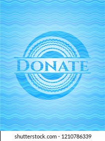 Donate water concept emblem background.