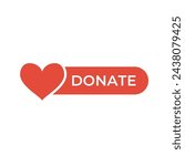 Donate web button. Symbol of financial aid isolated on white background. Vector illustration.