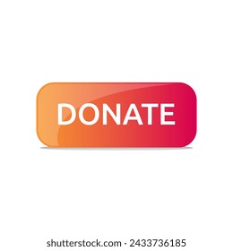 Donate web button. Symbol of financial aid isolated on white background. Vector illustration.