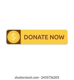 Donate web button. Symbol of financial aid isolated on white background. Vector illustration.