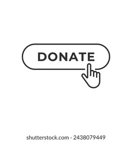 Donate web button. Symbol of financial aid isolated on white background. Vector illustration.