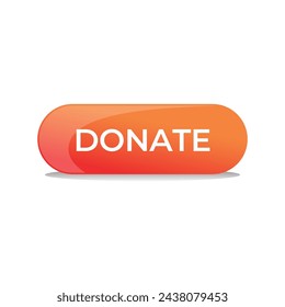 Donate web button. Symbol of financial aid isolated on white background. Vector illustration.