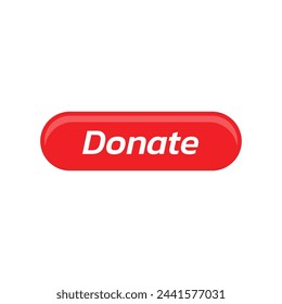 Donate web button. Symbol of financial aid isolated on white background. Vector illustration.