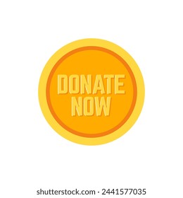 Donate web button. Symbol of financial aid isolated on white background. Vector illustration.