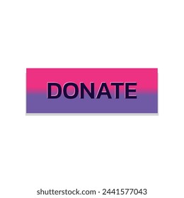 Donate web button. Symbol of financial aid isolated on white background. Vector illustration.
