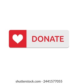 Donate web button. Symbol of financial aid isolated on white background. Vector illustration.
