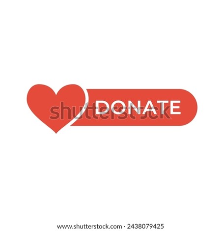Donate web button. Symbol of financial aid isolated on white background. Vector illustration.