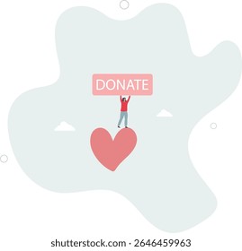 donate word. Assistance, humanitarian. character life .