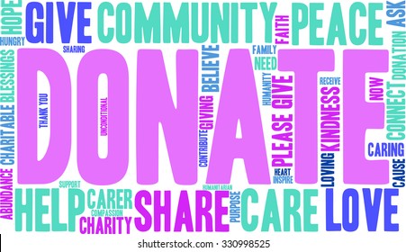 Donate Word Cloud On White Background Stock Vector (Royalty Free ...