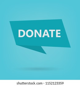 donate word on sticker- vector illustration