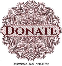 Donar escrito dentro de una rosette estilo dinero