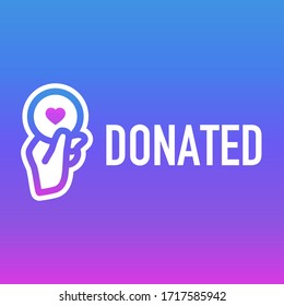 Donated Fund Raising Icon Vector