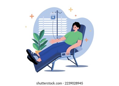 Donating blood Illustration concept. A flat illustration isolated on white background