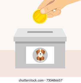 donation for animals flat design icon