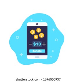 Donation app icon with smart phone