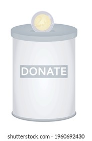 Contenedor de caja de donación. ilustración vectorial