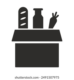 donation box, crate symbol, product icon, flat vector illustration on a white background