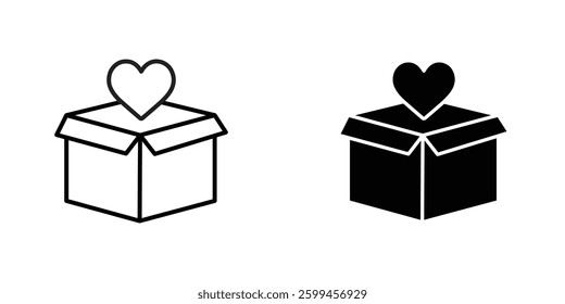Donation Box flat simple vector icons illustration set.