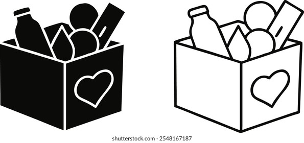 Donation Box Food, Essentials, and Love in a Caring Package