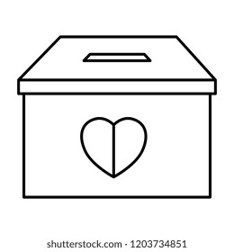 donation box with heart