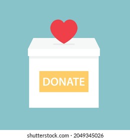 caja de donación con ilustración de vector de corazón