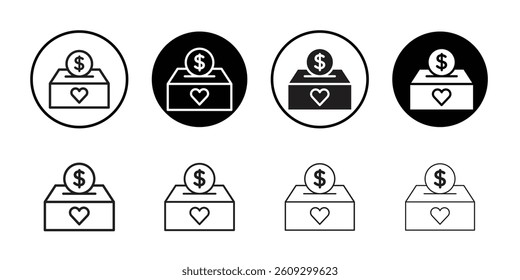 Donation box icon Black and white logo