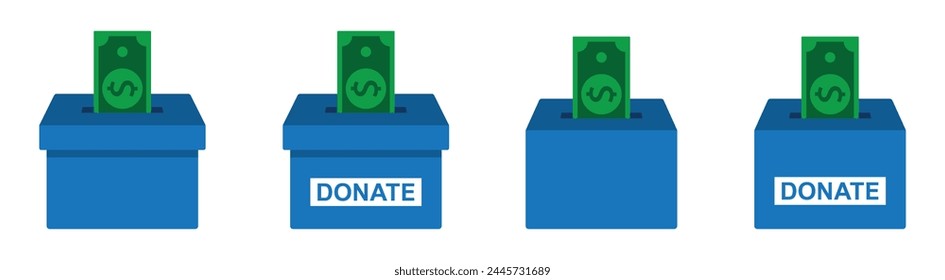 Donation box icon. Charity box icon, vector illustration