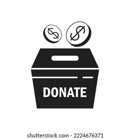 Diseño de iconos de caja de donación. aislado de fondo blanco. ilustración vectorial