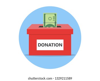 Donation box icon. Flat illustration Vector