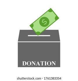 Icono de la caja de donaciones. Icono vectorial de caja de donación para diseño web