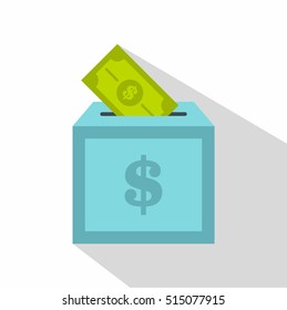 Donation box icon. Flat illustration of donation box vector icon for web design