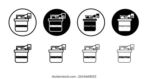Donation box icon flat and simple set design