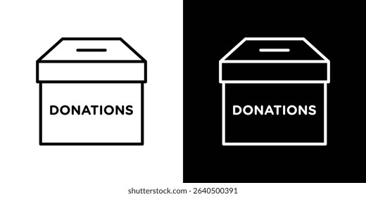 Donation box icon Graphic vector set for ui design
