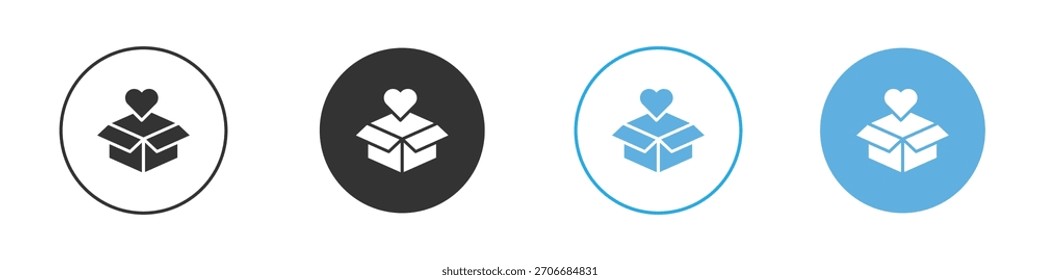 Donation box icon Logo Template Design set