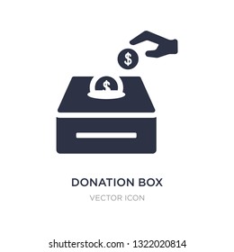 donation box icon on white background. Simple element illustration from Charity concept. donation box sign icon symbol design.