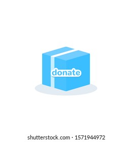 donation box icon on white