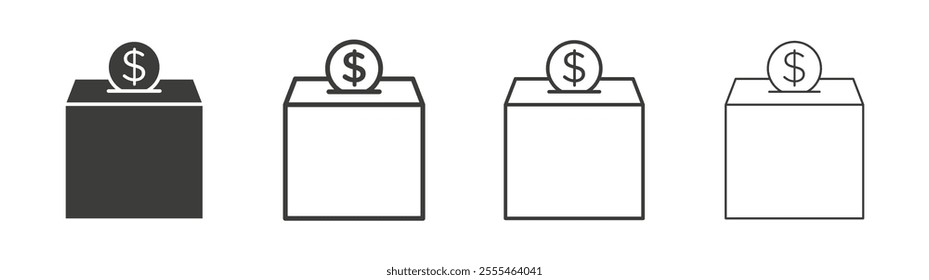 Donation box icon pack. vector illustration