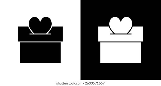 Donation box icon in solid flat trendy design style.