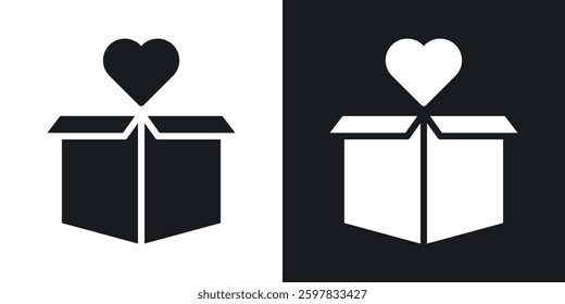 Donation Box icon symbol collection on white background.