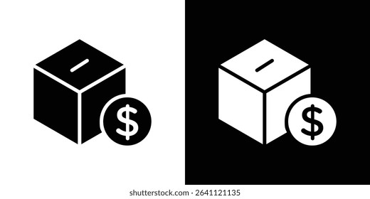 Donation box icon symbols. Vector illustration.