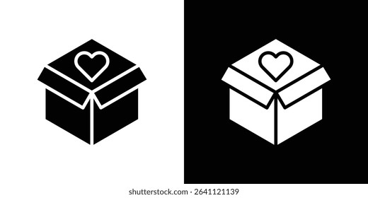 Donation box icon symbols. Vector illustration.